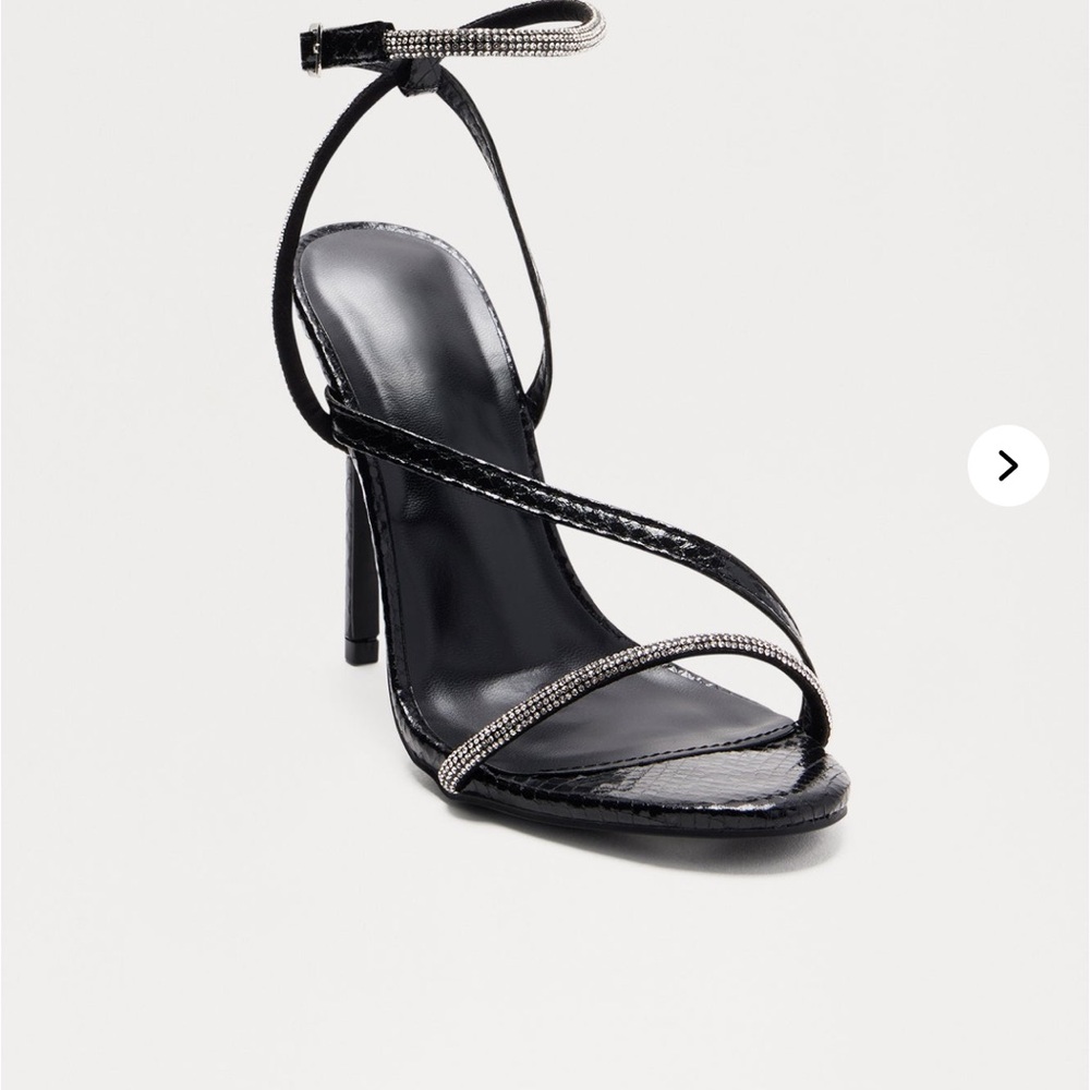 Black rhinestone heels